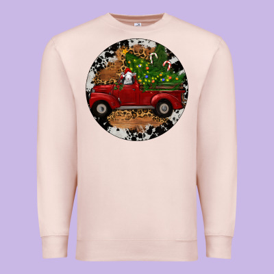 Premium Sweatshirt Farm Truck Christmas