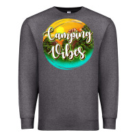 Charcoal Heather camping vibes Premium Sweatshirt - texasbilliewilder