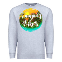 Heather Grey camping vibes Premium Sweatshirt - texasbilliewilder