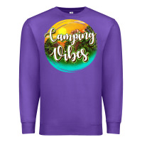 Purple camping vibes Premium Sweatshirt - texasbilliewilder