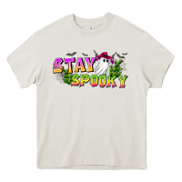 Cream Stay Spooky Heavy Core Tee - CowhideDigitalArt