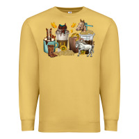 Antique Gold coffee cups horses Premium Sweatshirt - texasbilliewilder