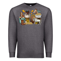 Charcoal Heather coffee cups horses Premium Sweatshirt - texasbilliewilder