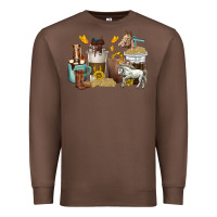 Chestnut coffee cups horses Premium Sweatshirt - texasbilliewilder