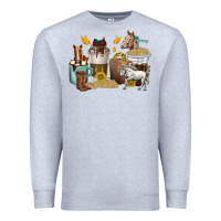 Heather Grey coffee cups horses Premium Sweatshirt - texasbilliewilder
