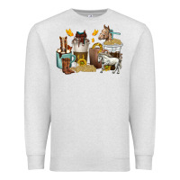 Oatmeal Heather coffee cups horses Premium Sweatshirt - texasbilliewilder