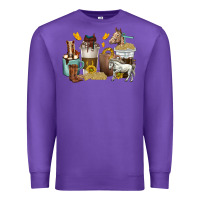 Purple coffee cups horses Premium Sweatshirt - texasbilliewilder