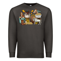 Smoke coffee cups horses Premium Sweatshirt - texasbilliewilder