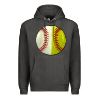 Charcoal Heather half baseball softball Premium Hoodie - JahusDesignShop