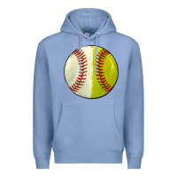 Colony Blue half baseball softball Premium Hoodie - JahusDesignShop