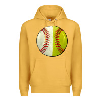 Mustard half baseball softball Premium Hoodie - JahusDesignShop