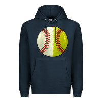 Navy half baseball softball Premium Hoodie - JahusDesignShop