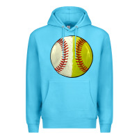 Ocean Blue half baseball softball Premium Hoodie - JahusDesignShop