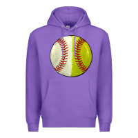 Purple half baseball softball Premium Hoodie - JahusDesignShop