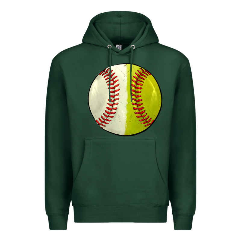 Half Baseball Softball Premium Hoodie by JahusDesignShop | Teevron