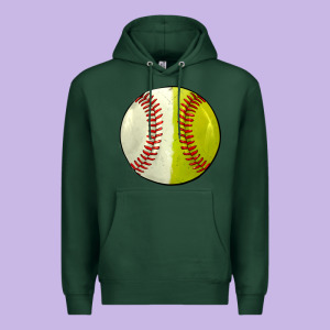 Half Baseball Softball Premium Hoodie Designed By Jahusdesignshop