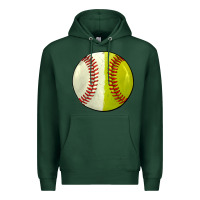 Sports Green half baseball softball Premium Hoodie - JahusDesignShop