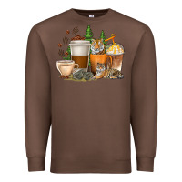 Chestnut coffee cups tiger with coffee beans Premium Sweatshirt - texasbilliewilder
