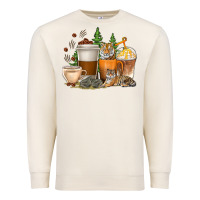 Sandshell coffee cups tiger with coffee beans Premium Sweatshirt - texasbilliewilder
