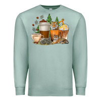 Seafoam coffee cups tiger with coffee beans Premium Sweatshirt - texasbilliewilder