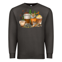 Smoke coffee cups tiger with coffee beans Premium Sweatshirt - texasbilliewilder
