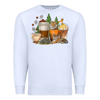 White coffee cups tiger with coffee beans Premium Sweatshirt - texasbilliewilder