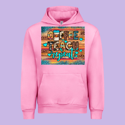 Coffee Teach Repeat Urban Hoodie Designed By Jahusdesignshop