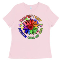 Bubblegum Pink oncology team sunflower Ladies Tee - BarkalooDesign