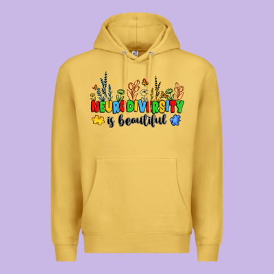 Neurodiversity Is Beautiful Premium Hoodie Designed By Jahusdesignshop