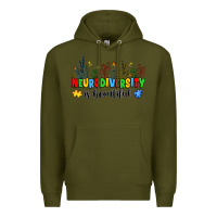 Army Green neurodiversity is beautiful Premium Hoodie - JahusDesignShop