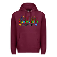 Burgundy neurodiversity is beautiful Premium Hoodie - JahusDesignShop