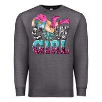 Charcoal Heather cow girl Premium Sweatshirt - texasbilliewilder