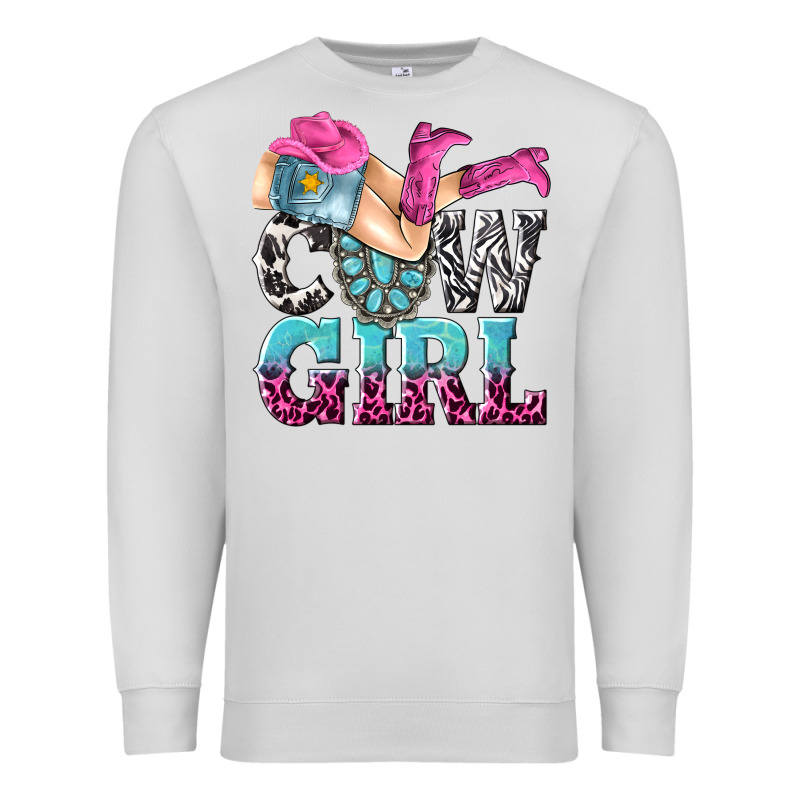 Cow Girl Premium Sweatshirt by texasbilliewilder | Teevron