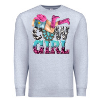 Heather Grey cow girl Premium Sweatshirt - texasbilliewilder