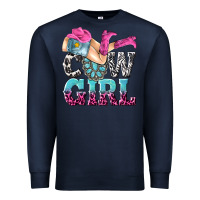Navy cow girl Premium Sweatshirt - texasbilliewilder