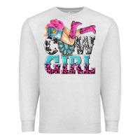 Oatmeal Heather cow girl Premium Sweatshirt - texasbilliewilder