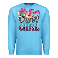 Ocean Blue cow girl Premium Sweatshirt - texasbilliewilder