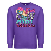 Purple cow girl Premium Sweatshirt - texasbilliewilder