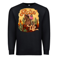 Black cowgirl actin up Premium Sweatshirt - texasbilliewilder