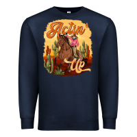 Navy cowgirl actin up Premium Sweatshirt - texasbilliewilder