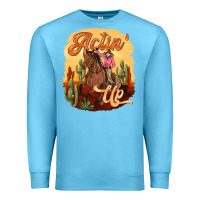 Ocean Blue cowgirl actin up Premium Sweatshirt - texasbilliewilder