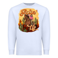 White cowgirl actin up Premium Sweatshirt - texasbilliewilder