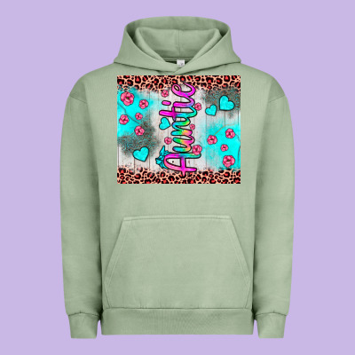 Auntie Leopard Turquoise Urban Hoodie Designed By Jahusdesignshop