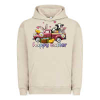 Pigment French Oak happy easter trucks Urban Hoodie - AdoDesignShop