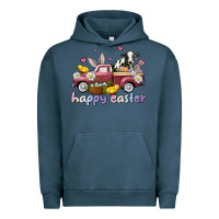 Pigment Midnight Navy happy easter trucks Urban Hoodie - AdoDesignShop
