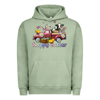 Pigment Oil Green happy easter trucks Urban Hoodie - AdoDesignShop
