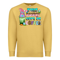 Antique Gold this bunny hops on coffee Premium Sweatshirt - Zillion Design Studio