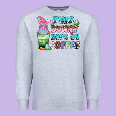 This Bunny Hops On Coffee Premium Sweatshirt Designed By Zillion Design Studio