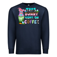 Navy this bunny hops on coffee Premium Sweatshirt - Zillion Design Studio