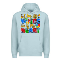 Blue Mist i am his voice he is my heart Premium Hoodie - JahusDesignShop